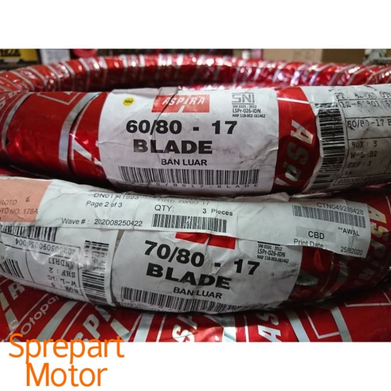 Ban Luar Aspira BLADE Ukuran 60/80 70/80 Ring 17,17 - 60 / 80 70 / 80