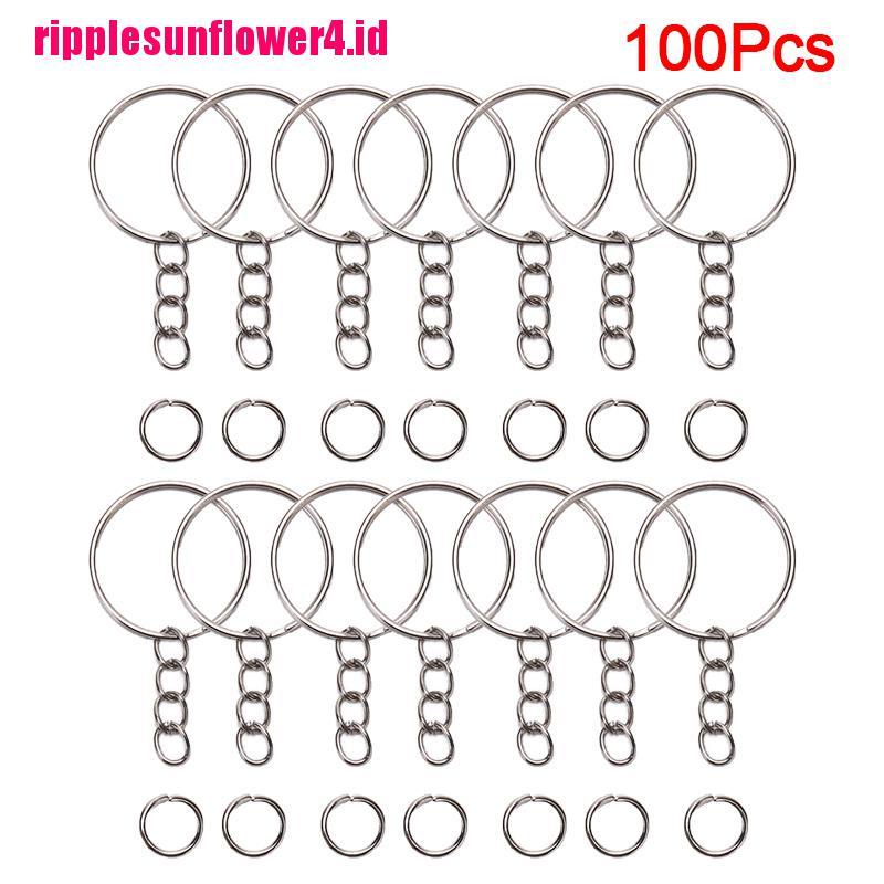 100pcs Ring Gantungan Kunci Untuk Perhiasan