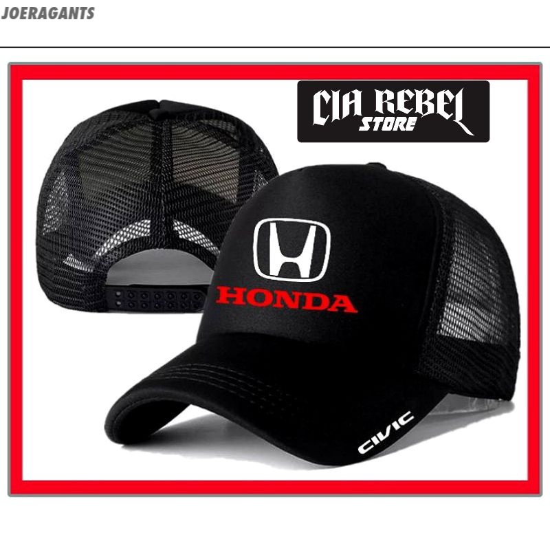 TOPI JARING TRUCKER RACING HONDA CIVIC LOGO OTOMOTIF TOPI HONDA CIVIC TERLARIS - joeragants