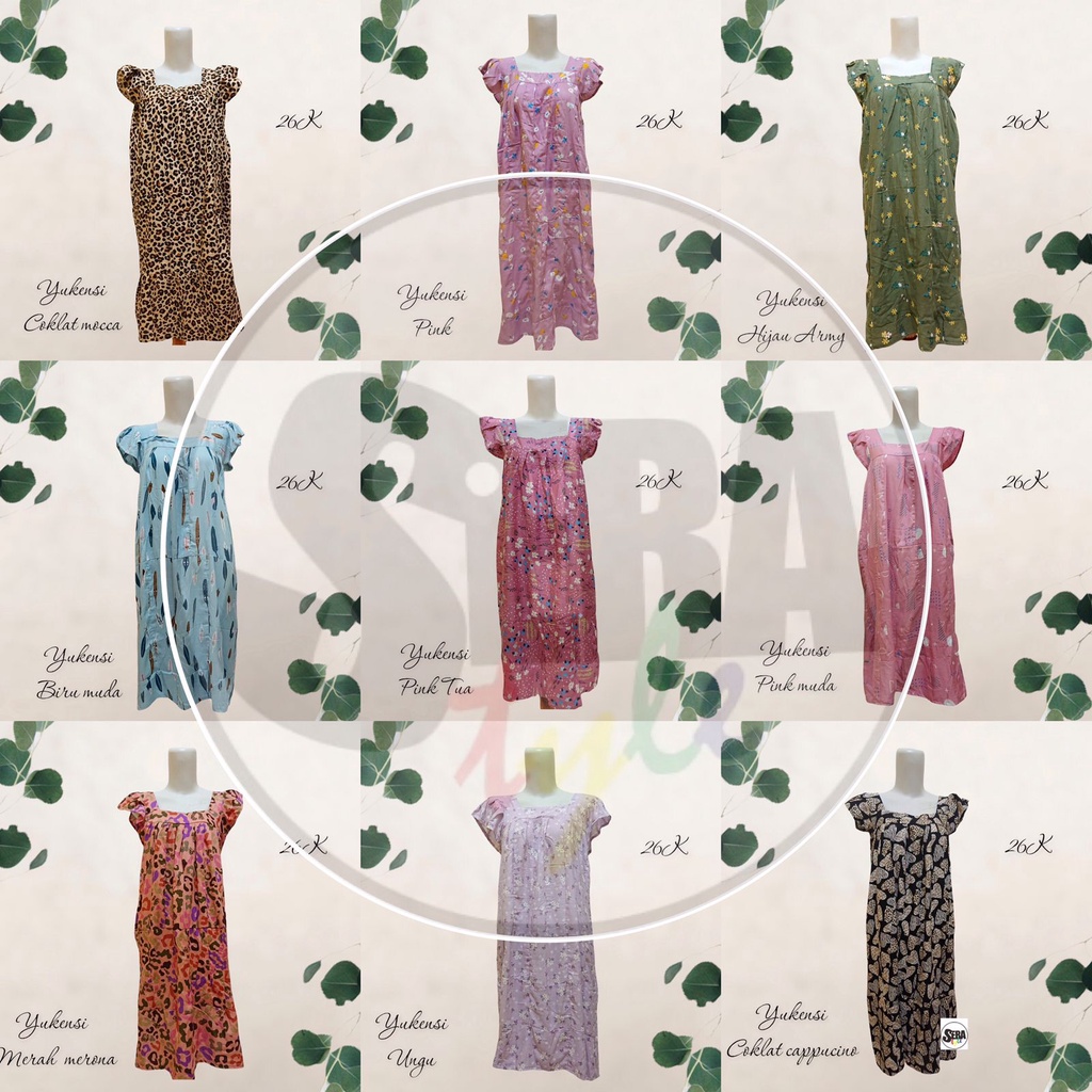 Grosir Daster Yukensi Motif Kekinian Panjang Wanita - Daster Wanita