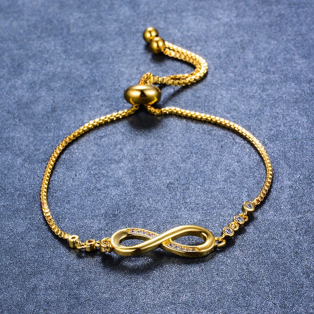 Pandora Gelang 925 Silver Gold 18K Hias Berlian Kubik Zirkonia Untuk Wanita