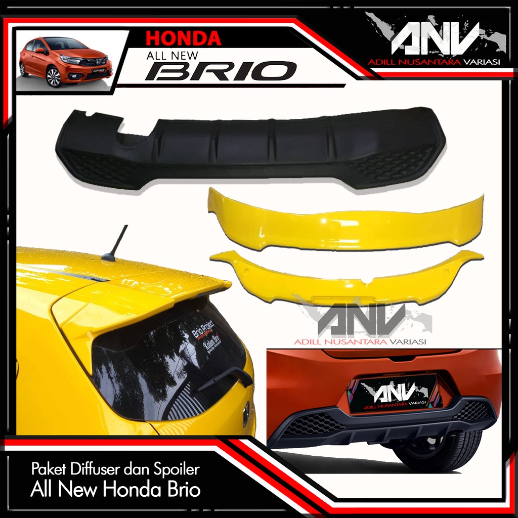 Jual Paket Spoiler Dan Diffuser Honda All New Brio Shopee