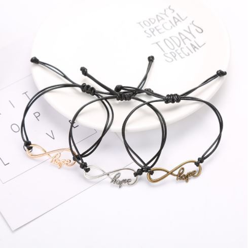 Gelang Tali Korea Waterproof INFINITY HOPE Couple Persahabatan