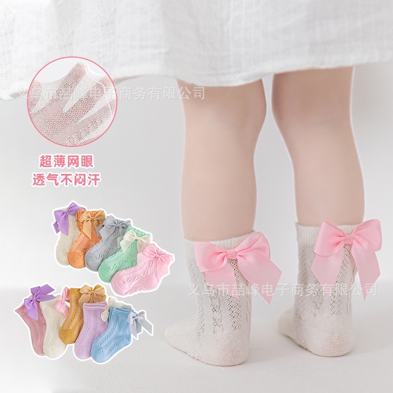 Kaos Kaki Anak Perempuan Model MID LENGTH PITA BESAR Import / Baby Girl Socks