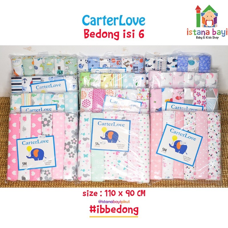 Carterlove Bedong MURAH Super Jumbo 6 in 1 - Bedong Flannel Jumbo