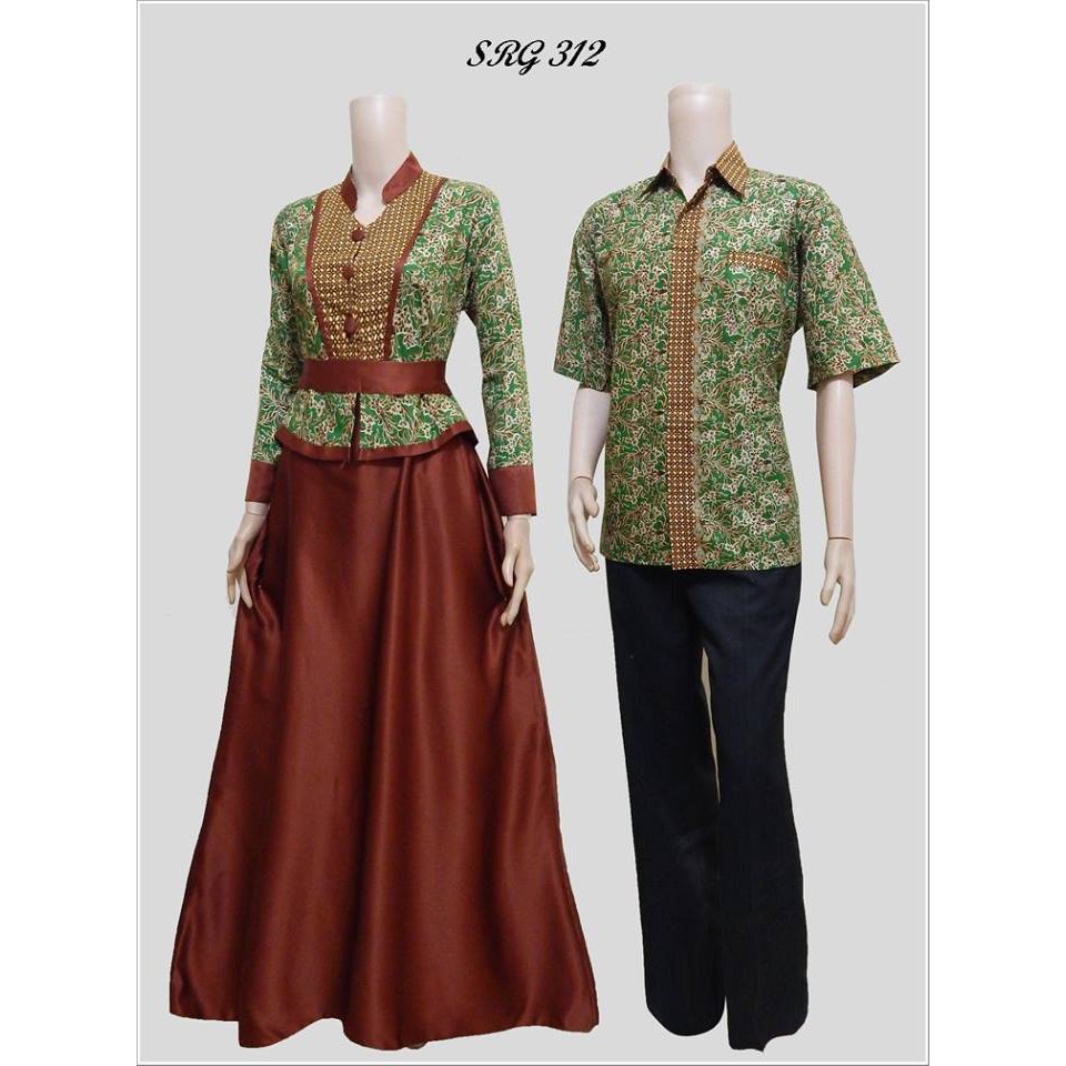  5 warna 312 Sarimbit  Batik  Gamis Kancing Hidup Elegan  