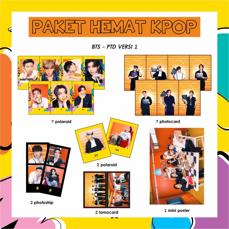 PAHE Paket Hemat POLAROID bunting flag KPOP ( BTS - PTD Permission to Dance )