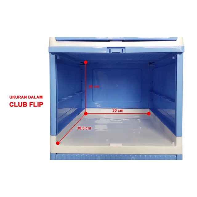 Club Lemari Plastik flip susun 3 Lemari Plastik Pintu Sliding (34x40x90)cm