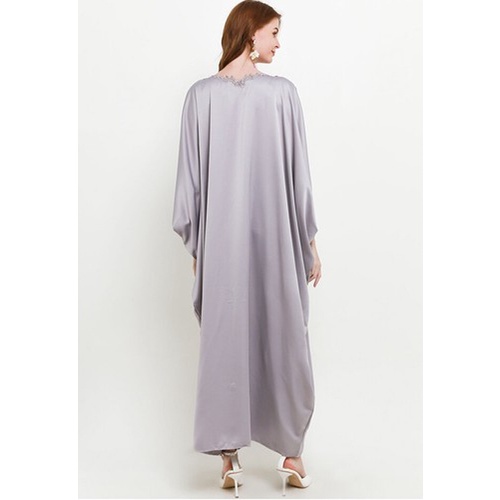 ICONS EMBELISHED SILKY KAFTAN W/ FACE MASK LEBARAN MODERN MEWAH FASHION WANITA MUSLIM TNIC0610BB/0422