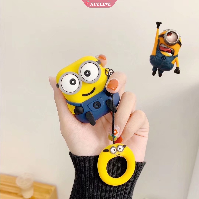 Casing Soft Case Silikon Motif Kartun Minions Untuk AirPods 1 2 3 Pro