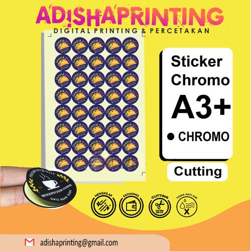 

STICKER CHROMO UKURAN A3+ BONUS CUTTING CUSTOM DESIGN