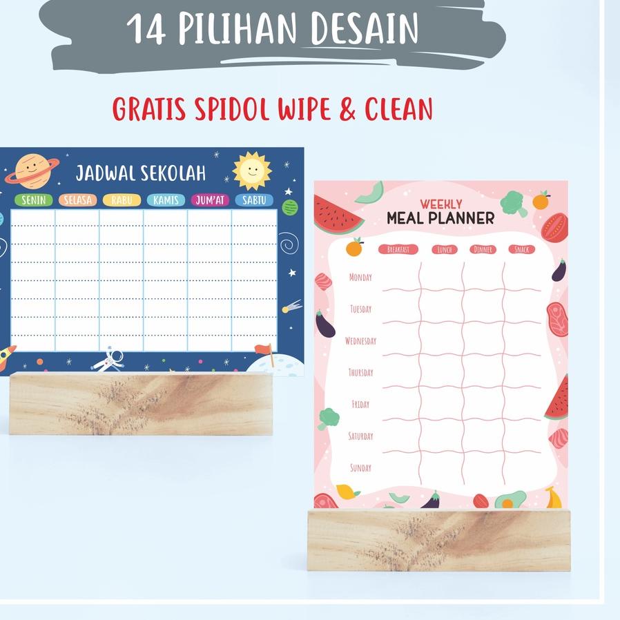 

Brands 14 Desain Acrylic Planner School Timetable / Weekly / Meal Planner Murah A5 A4 #TREND