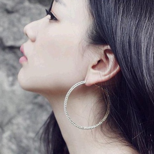 Hu Hu Hu Hu Hu Alat Bantu Pasang Kacamata♡ 1 Pasang Anting Bulat Gantung Hias Berlian Imitasi Gaya Punkmewah Berkilau Untuk Wanita