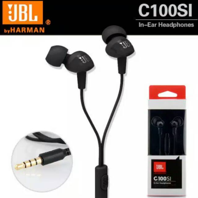 HENSET JBL C100 Si Earphone Handsfree Stereo Extra Bass Suport HEADSET JBL Samsung Oppo Xiaomi