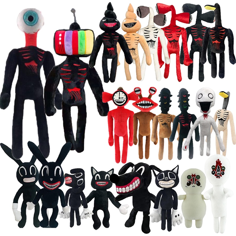 Kawaii Siren Head Plush Toys Soft Scary Sirenhead Stuffed Doll Animal Black Cat Peluches Toys for Ki