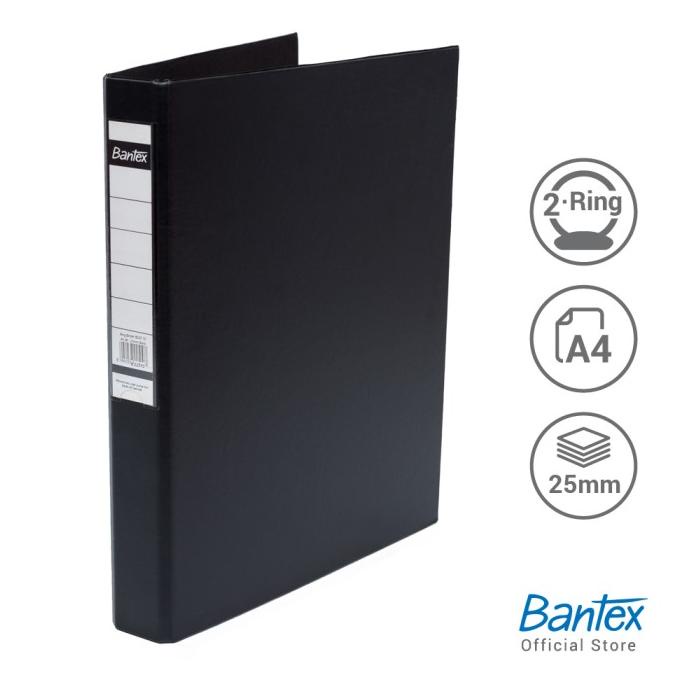 

Bantex Ring Binder 2 Ring O 25mm A4 Black #8225 10