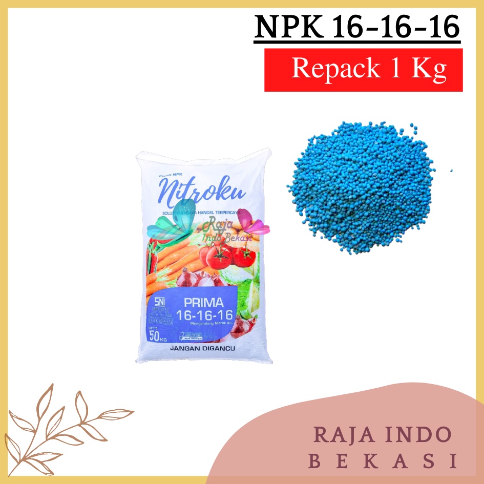 Repack Pupuk Prima / Mutiara 16-16-16 1 Kg Pupuk Npk Biru 161616 Pupuk Pertumbuhan Bibit Benih