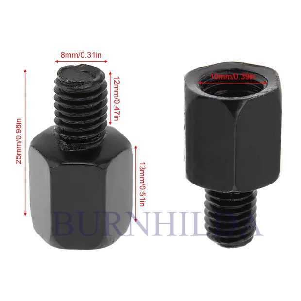 Adapter Spion Motor Thread Conversion 10mm to 8mm 2PCS accesoris mobil burnhilda