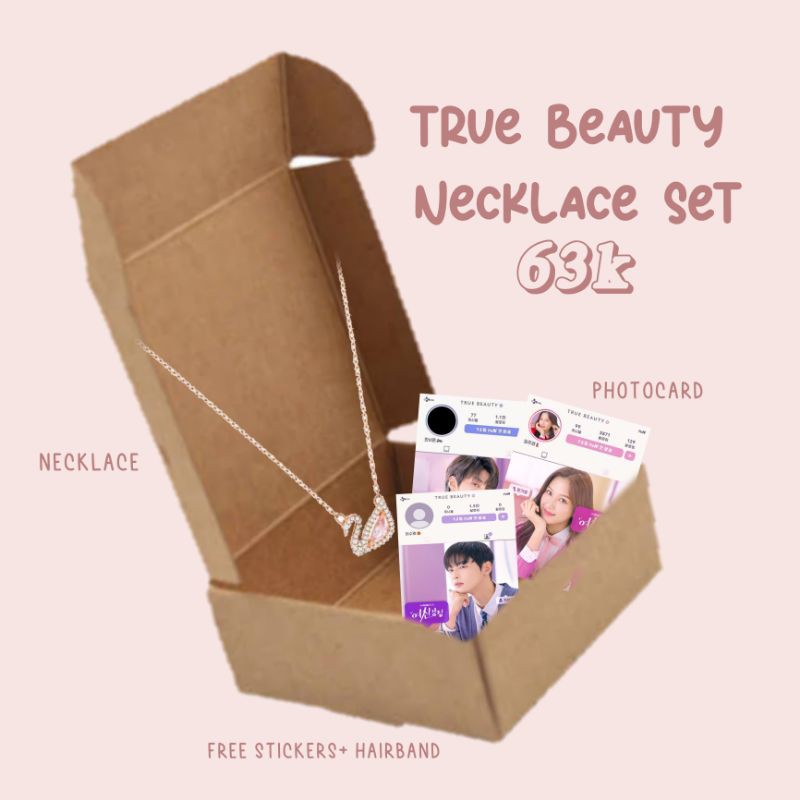 READY Kalung Swarovski True beauty Jukyung angsa pink free photocard stickers