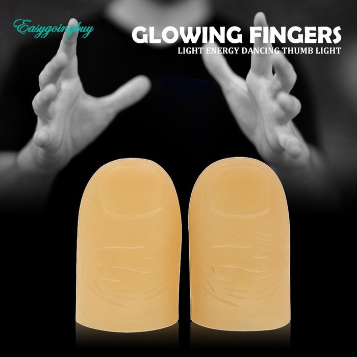 Properti Trik Sulap Mainan Jari Jempol Lampu LED Menyala  2pc