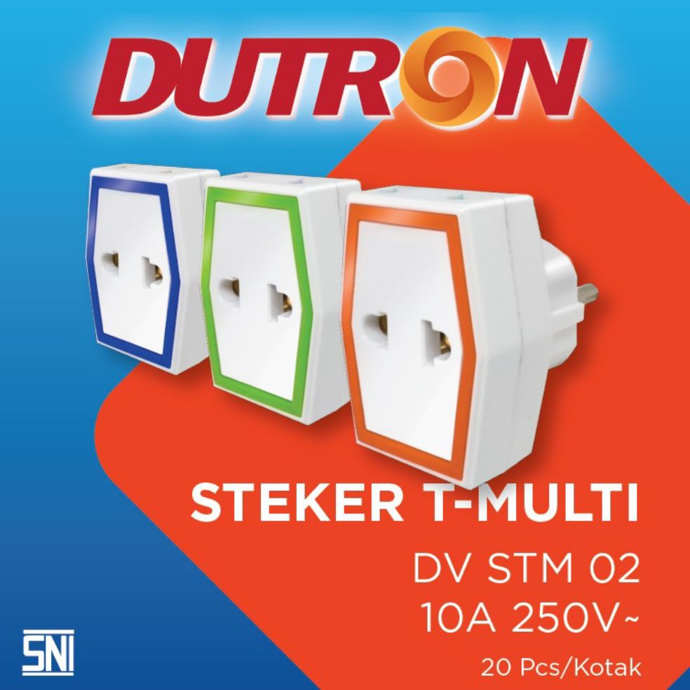 Dutron Stop Kontak Steker T multi 3 lubang Super Murah DV STM 02