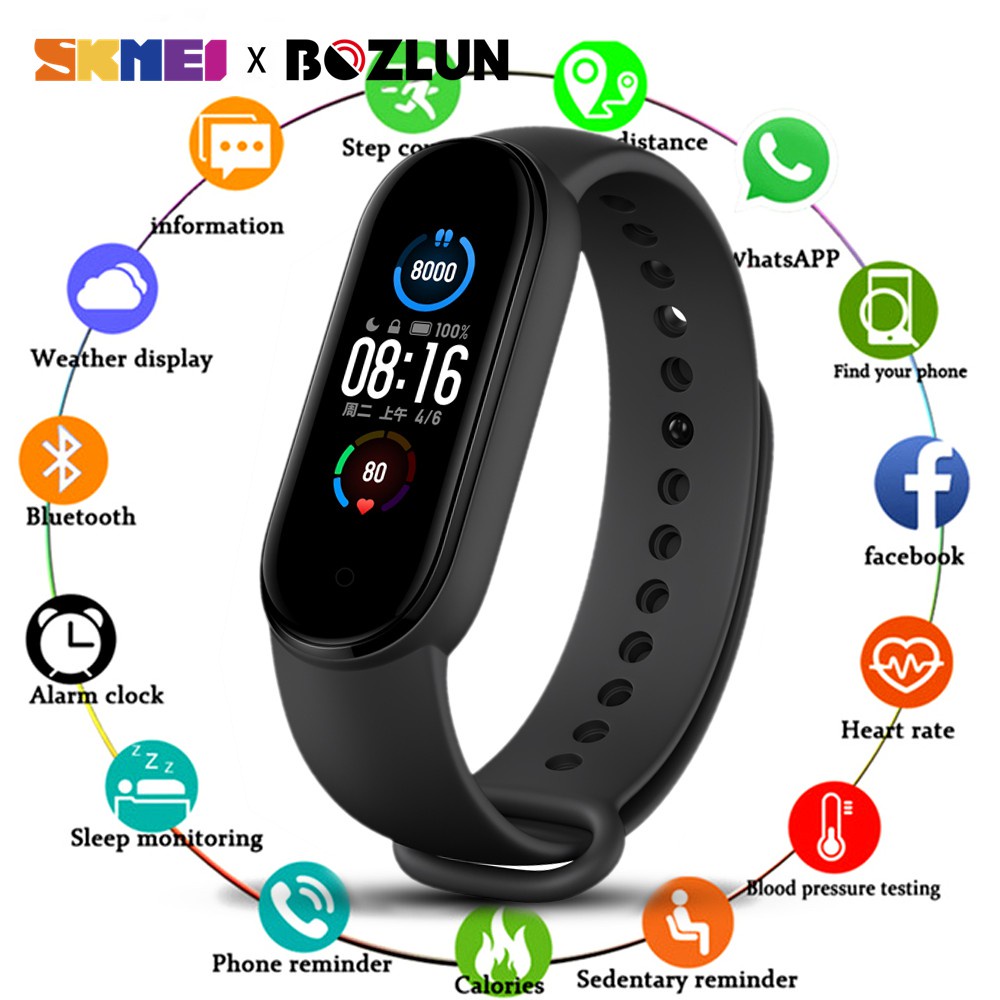 SKMEI Smartwatch Sport Waterproof Heart Rate Blood Pressure Oxygen -M5