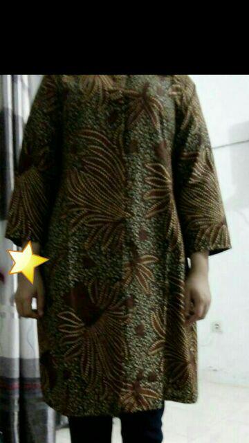 Trijata Pari Sogan Tunic Longblouse Batik Tunik Panjang Dress Ethnic Vintage