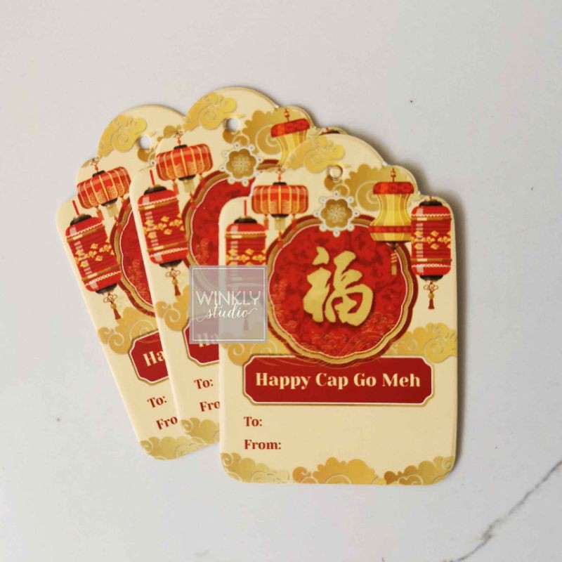 25pcs Hang Tag Imlek Hangtag Sincia Chinese New Year Kartu Mini CNY CapGoMeh / Cap Go Meh