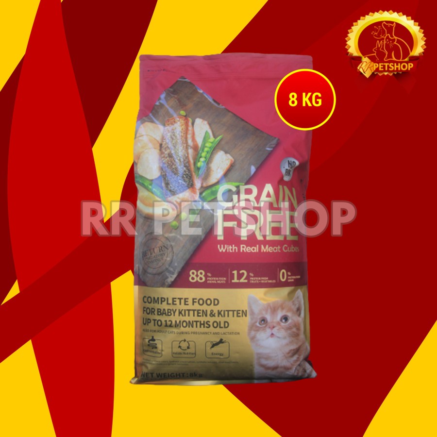 Kitchen Flavor Grain Free Baby Kitten Cat Dry Food Makanan Kucing 8 KG