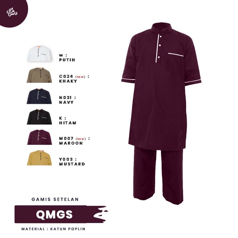 Qomishu Gamis Setelan Pria / Gamis Kurta
