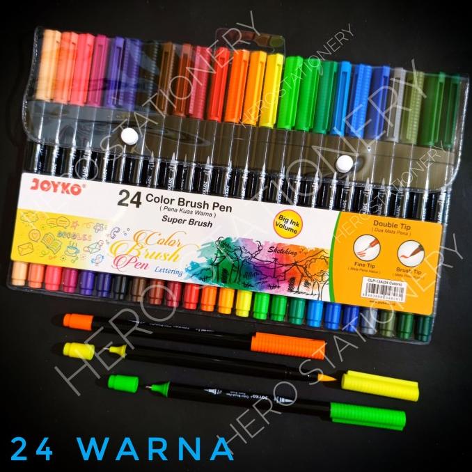 

Office & Stationery | Alat Tulis | Super Color Brush Pen Joyko Dual Tip Jumbo Set 24 Warna Clp-13A | Best Seller