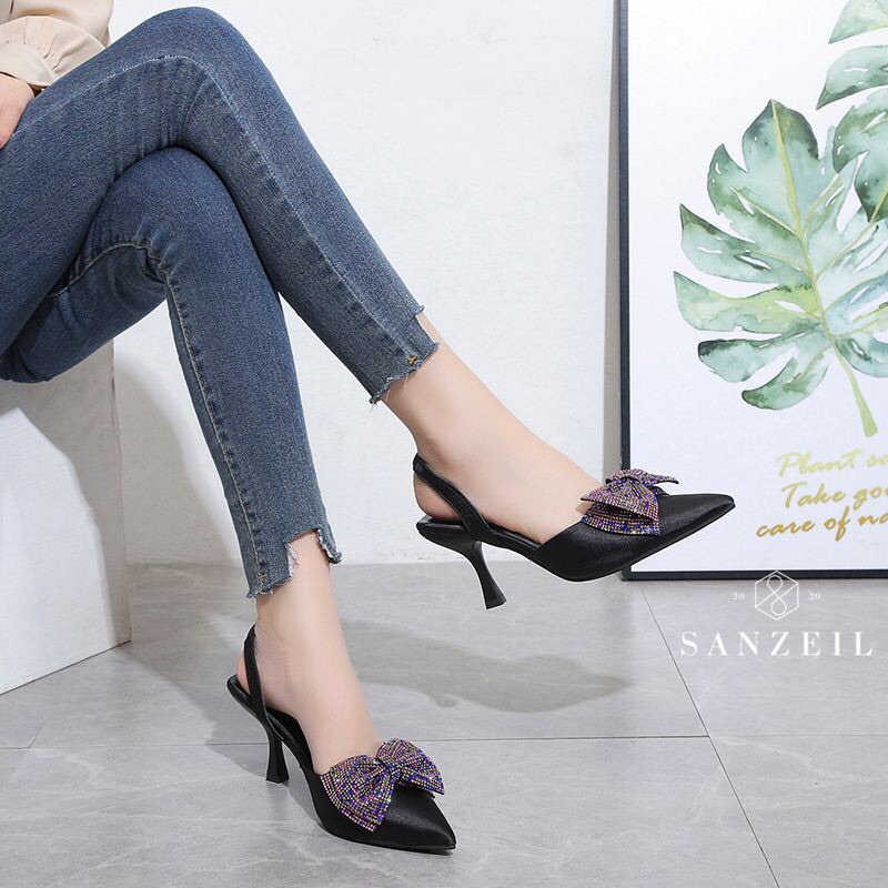 SG9091 syafniegalery  Sanzeil Ribbon Original Brand heels wanita import
