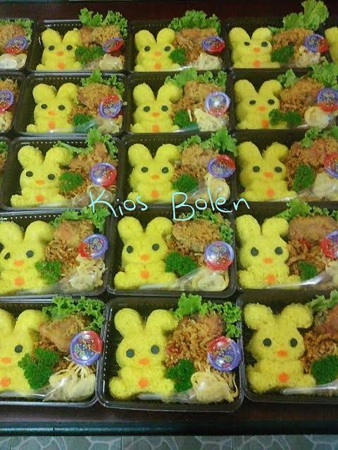 Cetakan nasi bento kelinci melody puding jelly coklat Bunny Warna, Bening Tebal