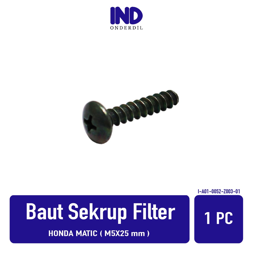 Baut-Baud Skrup Filter 5X25-5 X 25-M5X25-M Untuk Semua Jenis Motor Honda Beat FI-Street-Pop-eSP-LED/Vario 125-150/Scoopy/Spacy/Grand/PCX