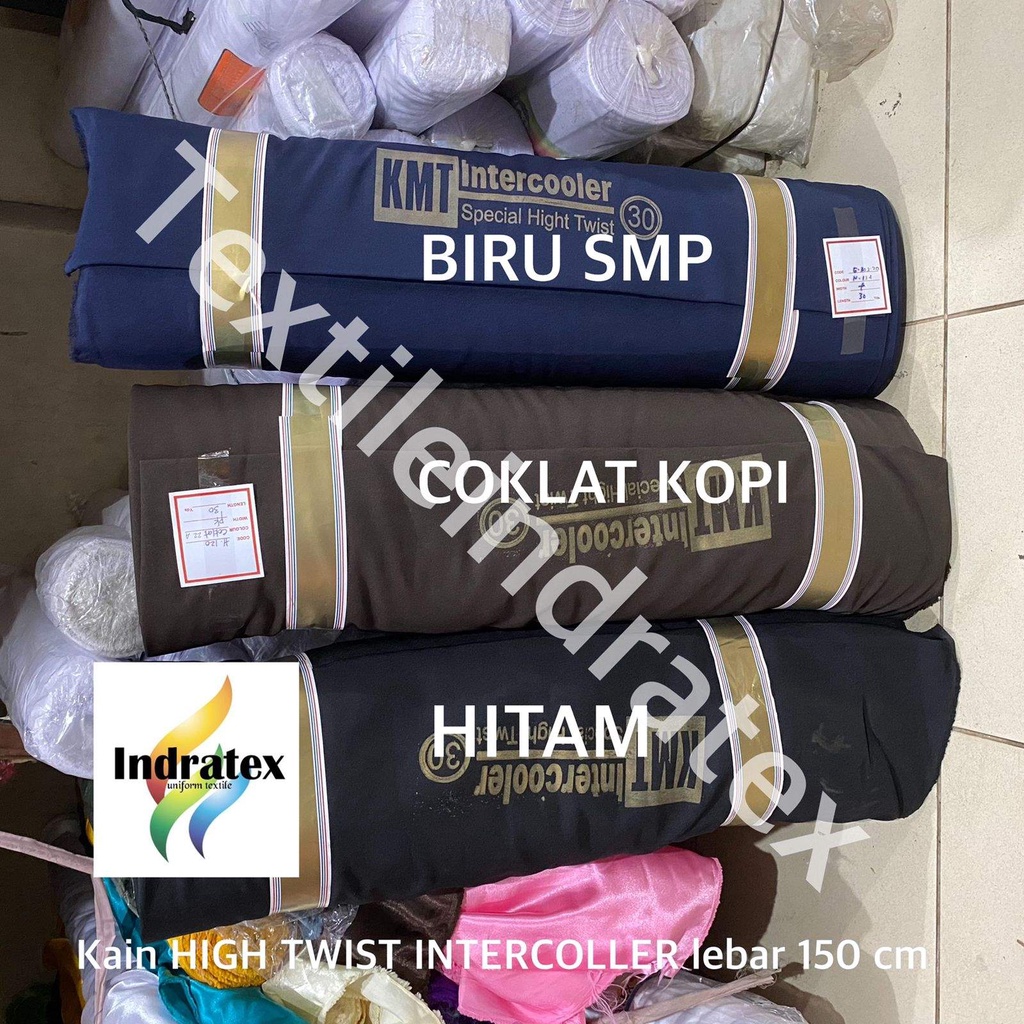 ( per setengah meter ) Kain twill drill polyester HIGH TWIST INTERCOOLER bahan celana baju jas seragam pramuka SAFARI PDH KULOT tunik Lebar 150 cm