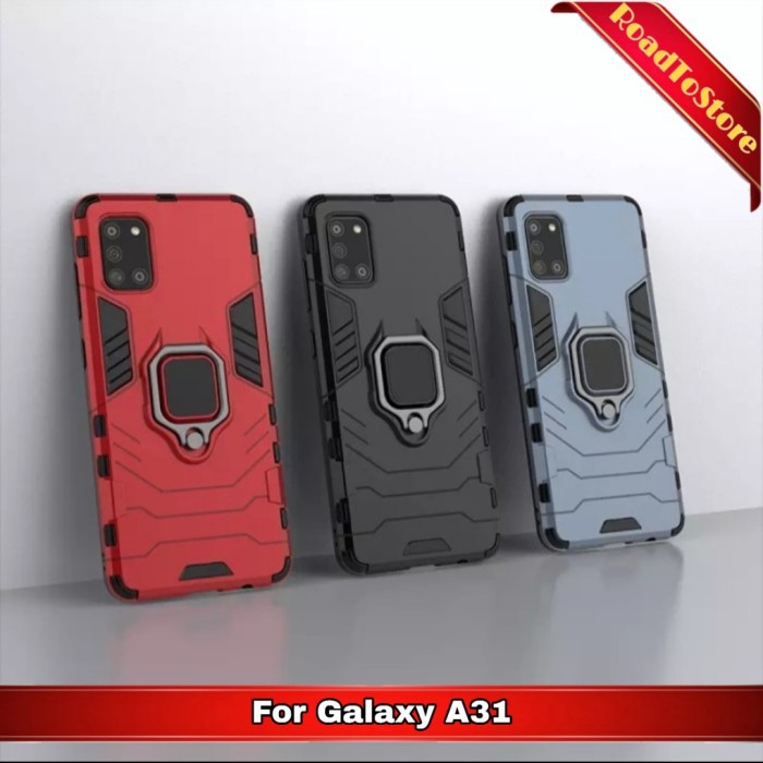 Casing Hard Soft Case Samsung Galaxy A31 A 31 Ironman Armor Ring iRing