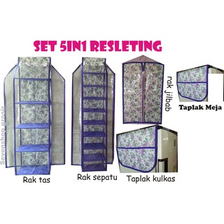 SET 5IN1 RAK  GANTUNG  RESLETING TAPLAK KULKAS  TAPLAK MEJA 