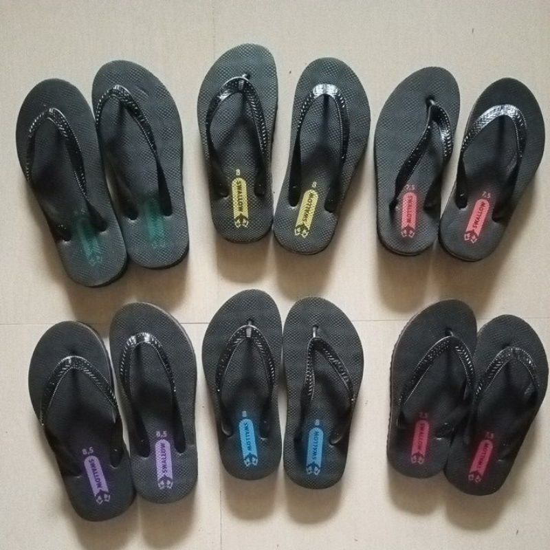 Sandal Jepit Swallow anak black ukuran 7,5-8, sandal swallow anak murah, sandal swallow anak black,s