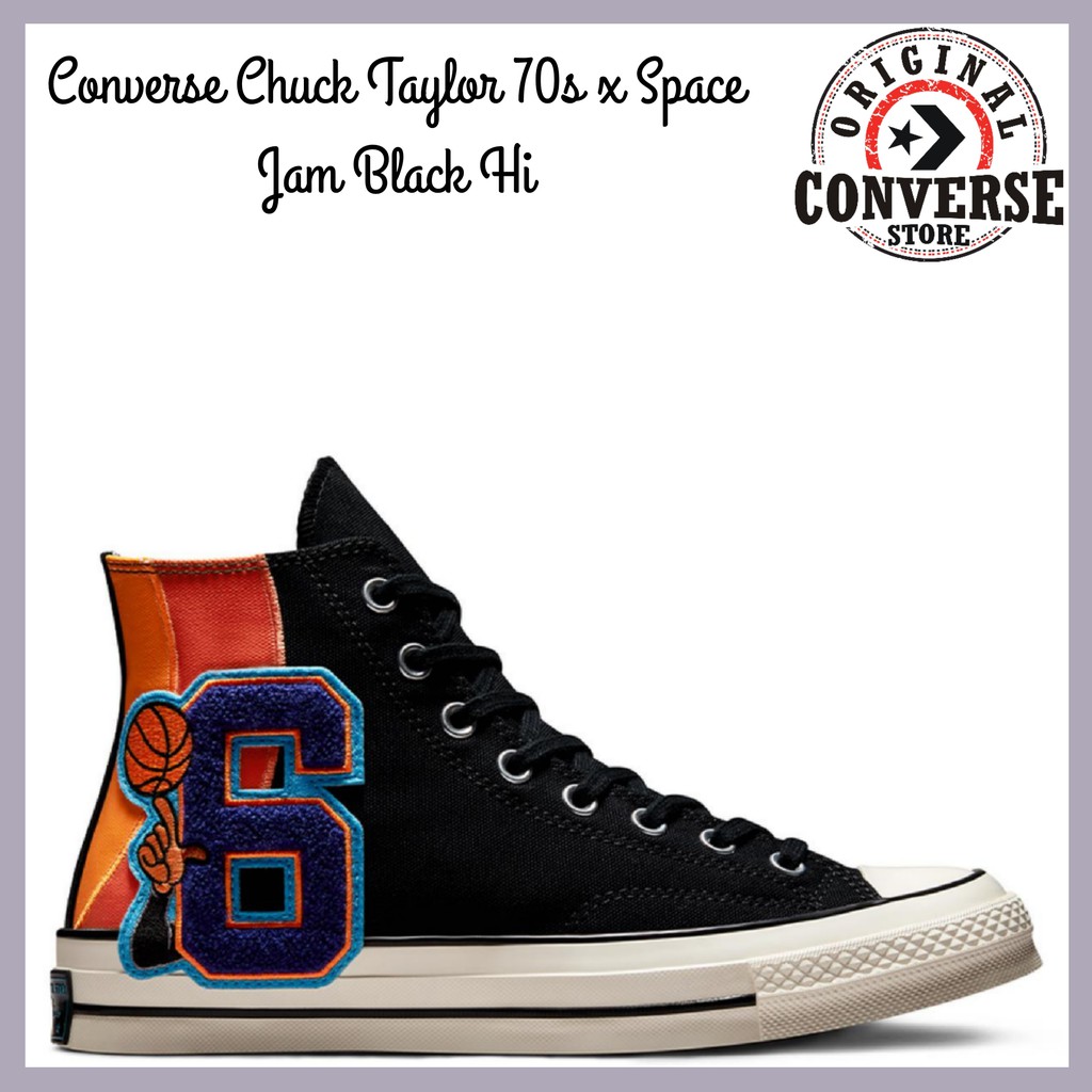 ORIGINAL CONVERSE CHUCK TAYLOR 70s x SPACE JAM BLACK ORANGE Hi 172482C UNISEX