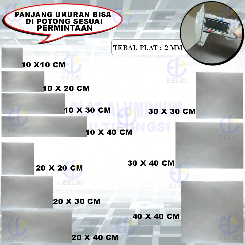 EELIC PLT-A2MM PLAT ALUMINIUM PANJANG 20X30CM TEBAL 2 MM MULTIFUNGSI BERKUALITAS TINGGI