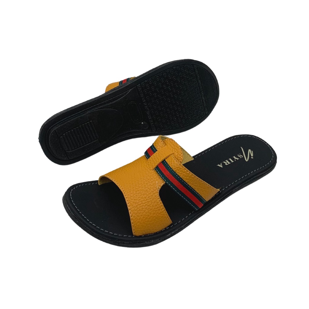 Insyira - Sandal Wanita Odetta / Sandal Papirut Wanita Non Slip Alas Hitam / Sandal Wanita Slop Sabuk