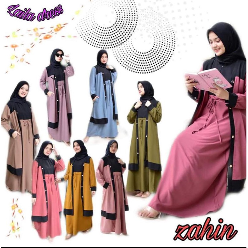GAMIS CANTIK LAILA DRESS ORI BY ZAHIN COLLECTION GAMIS OUTER PISAH