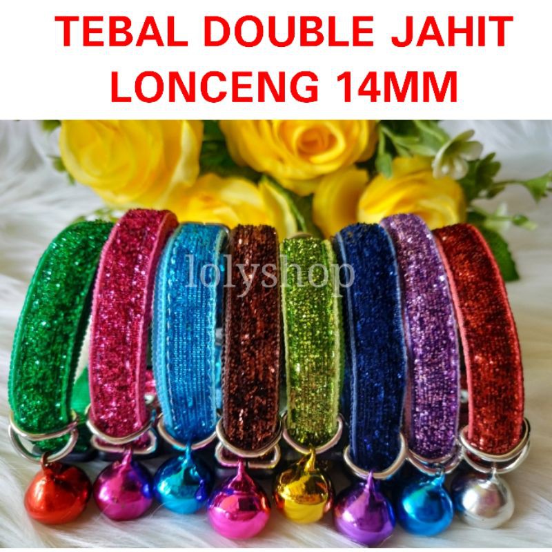 [PROMO] KALUNG KUCING GLITTER BLING BLING LONCENG 14MM KELINCI ANJING KECIL GROSIR ECER