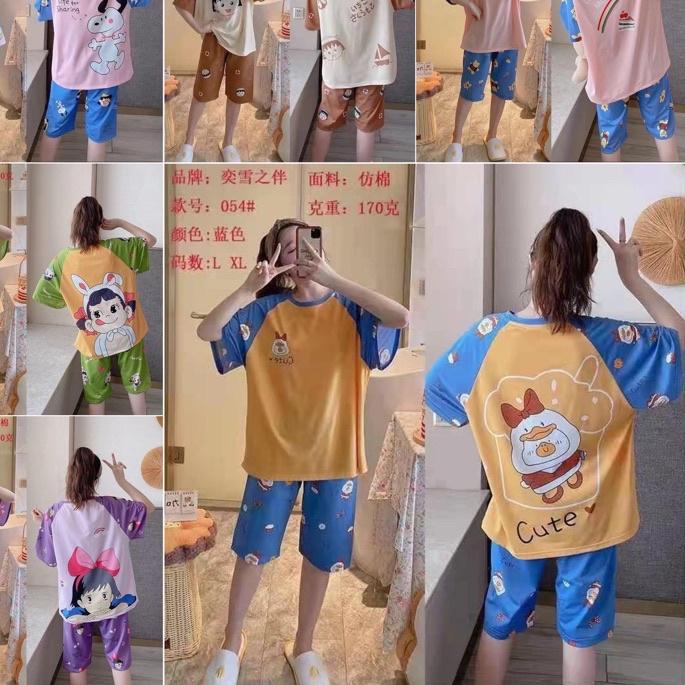 ❈ Piyama Import Setelan Celana 7/8 Baju Tidur Wanita Dewasa Import HPP078 ☊