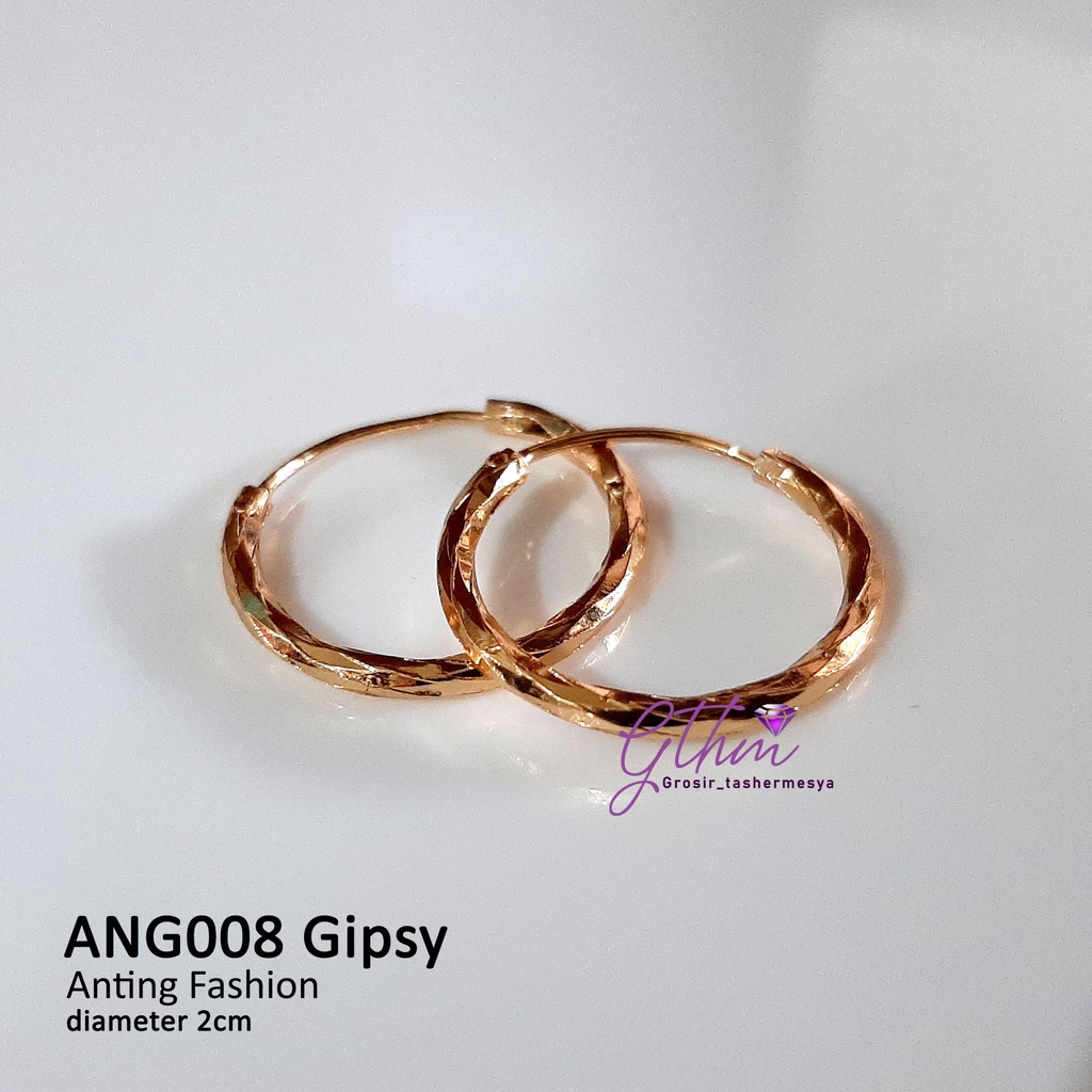 xuping gthm anting gipsy mewah bulat 2cm bisa dipakai harian perhiasan lapis emas 18k anti alergi