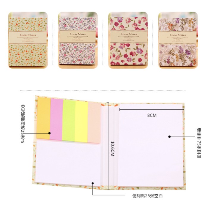 

SALE!!!TERLARIS!!! Stick Note Memo Buku Flower MEMO & STICK NOTE