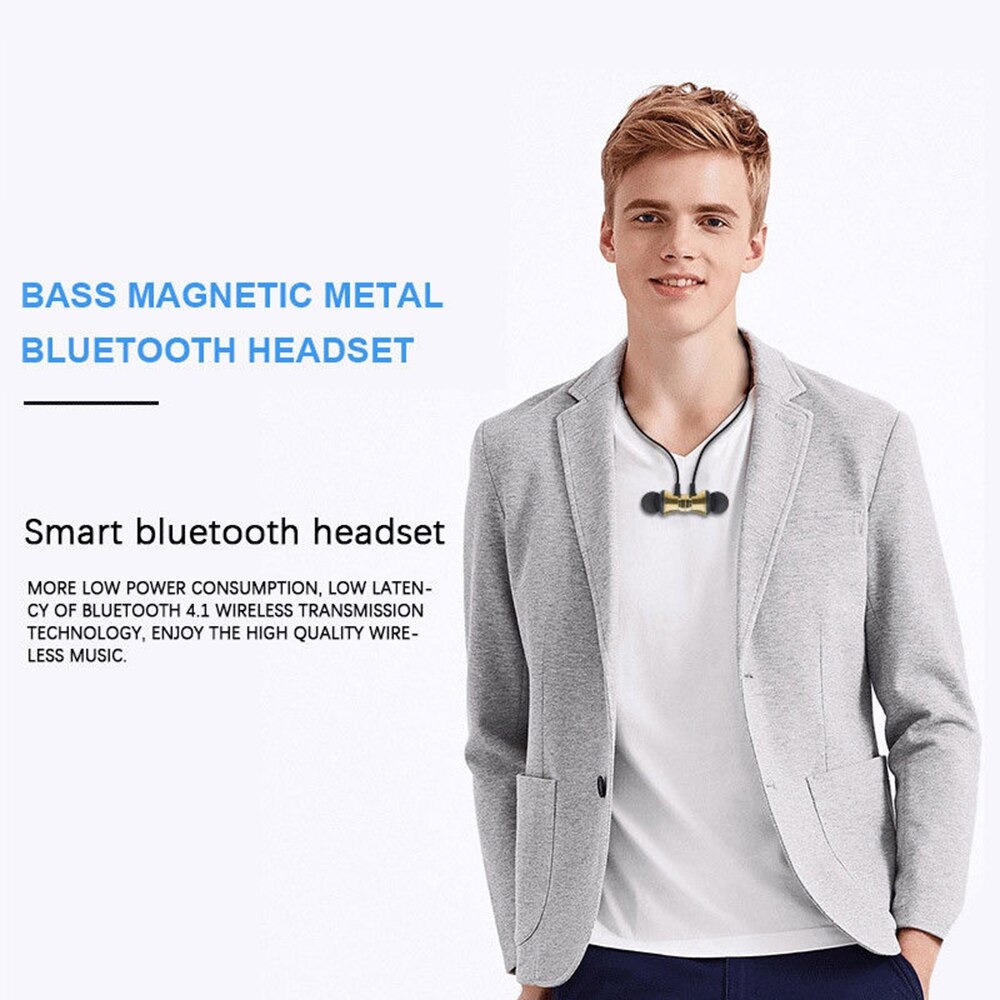 Earphone Leher Neckband Sweatproof Bluetooth 4.1 with Microphone  XT11