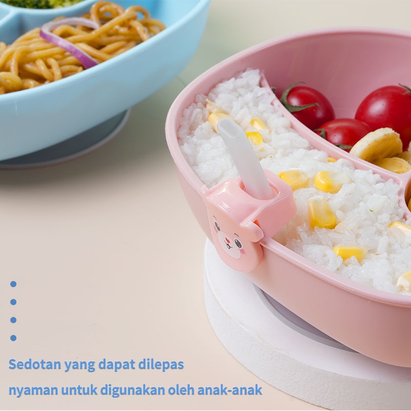 Letyeah &amp; Kaizenliving piring makan anak bayi anti selip / mangkuk makan anak lucu / peralatan makan anak bpa free