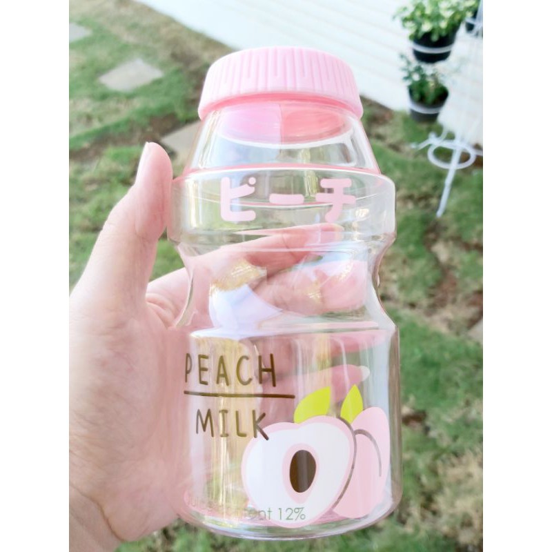 BOTOL MINUM YAKULT UNIK LUCU BOTOL MINUM ALA KOREA 480 ML-PINK BENING