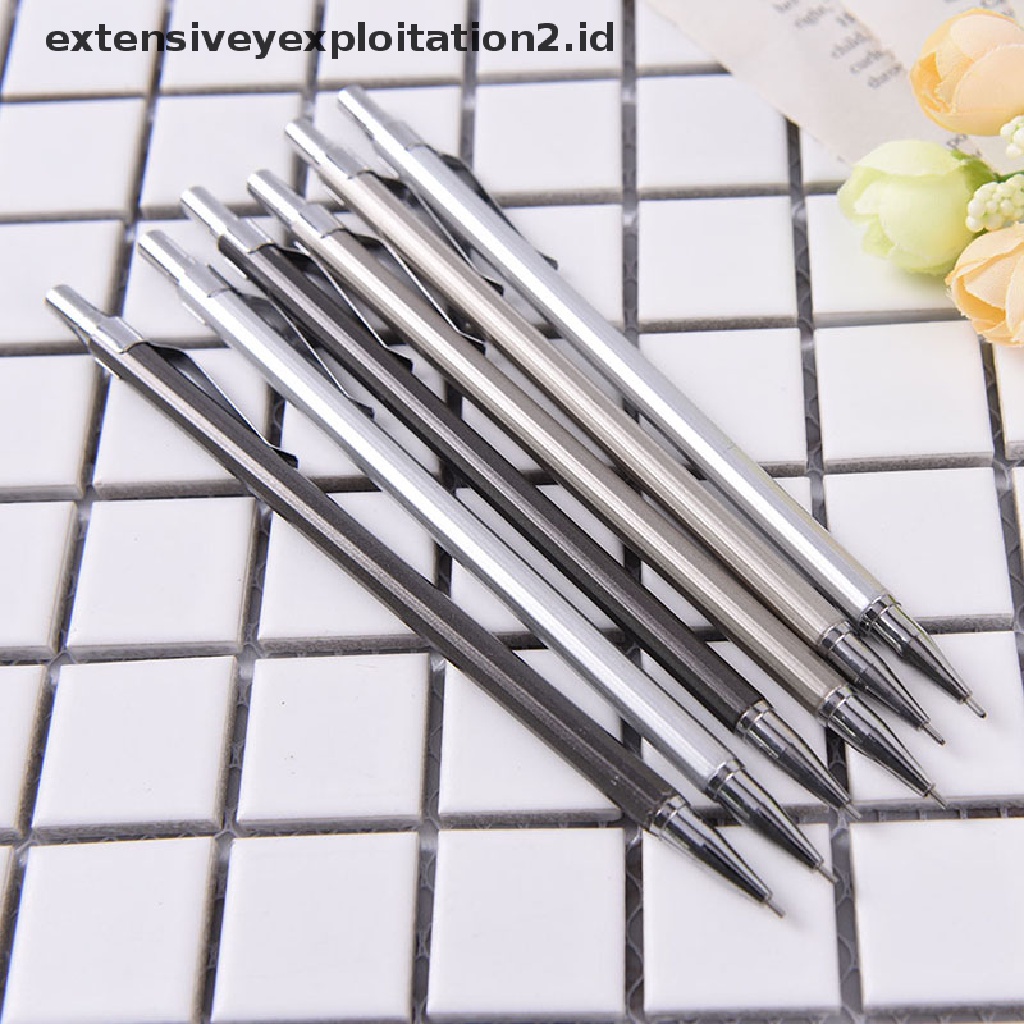 Pensil Mekanik Otomatis 0.5 / 0.7mm Bahan Metal Untuk Menulis / Menggambar